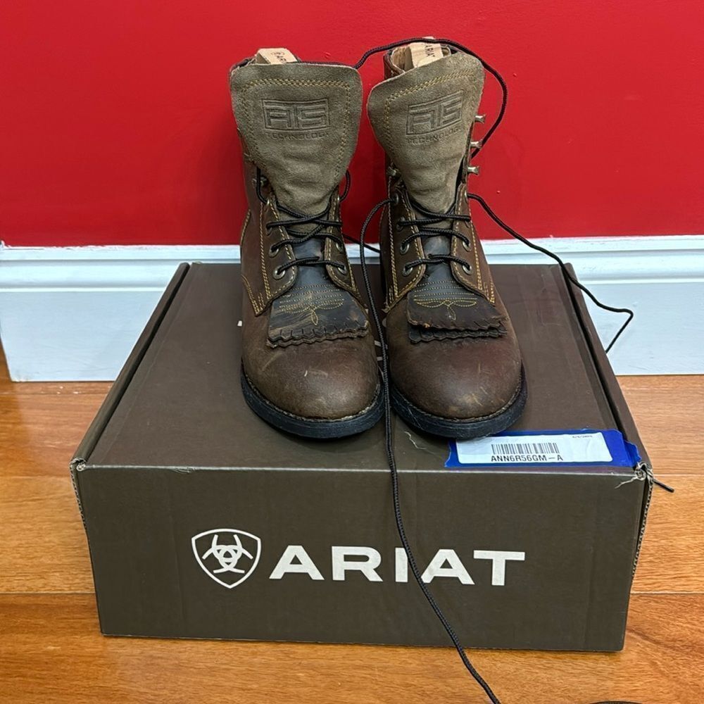 NIB Ariat Womens Heritage Lacer II Boots 10002147 Distressed Brown size 7 wide
